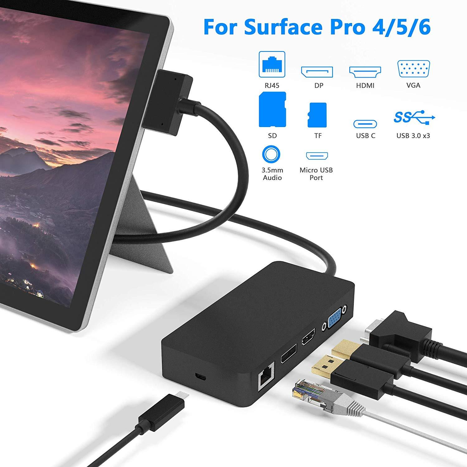 4K HDMI 3.0 HUB USB pour VGA DP RJ45 universel SD TF Carte Micro USB3.0 Ports Station d'accueil pour Ordinateur Portable