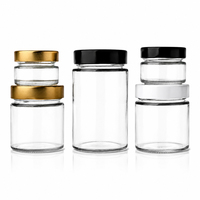 Envases de Vidrio Transparente de 100 ml para Mermelada y Miel, con Tapas Metálicas Herméticas