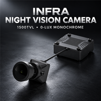 Kamera FPV Caddx Infra 1500TVL Zero Lux Night Vision Hitam Putih Lensa 2.8mm PAL CVBS MIPI CSI 5V-20V untuk Drone DIY