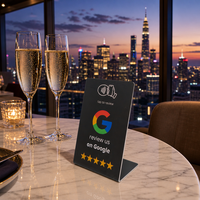 Support de table NFC personnalisé pour avis Google, support de menu en PVC acrylique avec QR code, affichage de carte de commentaires sur les réseaux sociaux pour stimuler les évaluations des entreprises
