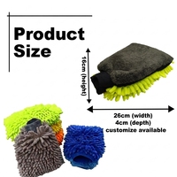 Gant de lavage de voiture en microfibre corail 3-en-1 super absorbant, en chenille, antidérapant, avec manchette élastique, sans peluches, haute performance, vente en gros