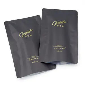 Wholesale Matte 3 Side Seal Black Aluminum Foil Bag Plastic Waterproof Facial Mask Packaging Bag For Cosmetic