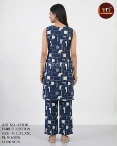 Women's Co-Ord Set Fashionable Cord Set <b>Top</b> Trousers for Office Party Wedding Casual Wear Quick Dry Cotton Modern <b>Indian</b> - Product Image 4