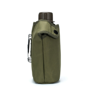 Botella de Agua Deportiva de Plástico HDPE de 0.8L-1L (800ml-1000ml) con Camuflaje Verde, Cantimplora de Aluminio y Bolsa para Camping - Product Image 4