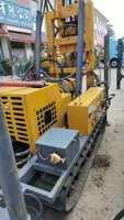 Engin de forage rotatif hydraulique sur chenilles d'occasion, profondeur 600m, tour de 7,5m, avec boîte de vitesses, moteur diesel, pompe, moteur à économie d'énergie et roulement