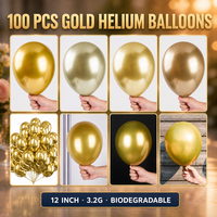 Ballons en latex FeiLe brillants dorés à l'hélium, 100 pièces, 12 pouces, ronds, pour décorations d'anniversaire, de mariage et de fête - Ensemble G101