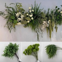 Vintage Mori-stijl kunstmatige groene kolom van cattail en drakenbaardgras voor rustieke bruiloft boog achtergrond DIY huisdecoratie