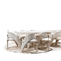 Chaise de salle à manger de luxe italienne avec rétro-éclairage boule de cristal pour villas de luxe grands appartements hôtels et hôpitaux