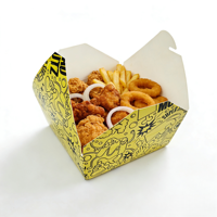 Plats à collation personnalisés en carton imprimé, avec logo couleur sur mesure, pour frites, anneaux d'oignon, taille personnalisée