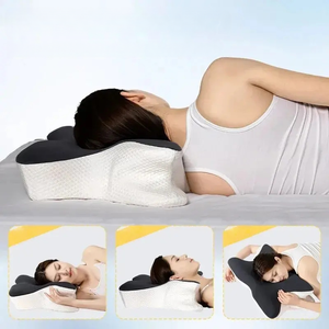 <span class=keywords><strong>Almohada</strong></span> para aliviar el <span class=keywords><strong>dolor</strong></span> de <span class=keywords><strong>cuello</strong></span> de Huaju Home-Espuma viscoelástica de contorno quiropráctico para soporte cervical, diseño ortopédico ergonómico - Product Image 4