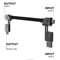 Câble magnétique USB porte-clés 4-en-1 en alliage de zinc, charge rapide PD 60W, chargeur multi-appareils tout-en-un