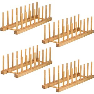 Moderno e rustico in legno di bambù scolapiatti 7 6-vano di scarico cucina <span class=keywords><strong>Rack</strong></span> con doppio livello per le occasioni di nozze - Product Image 2