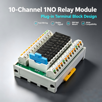 Module de relais SPST-NO à 10 canaux, terminal enfichable, montage sur rail DIN, carte amplificateur de signal PLC APAN3124, sortie 5A DC24V, Shimaide