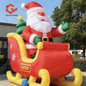 <span class=keywords><strong>Père</strong></span> <span class=keywords><strong>Noël</strong></span> gonflable suspendu sur un traîneau de rennes avec lumières LED, décoration de <span class=keywords><strong>Noël</strong></span> pour centre commercial - Product Image 5