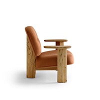 Sabi Wabi Design Japan Wohnzimmer Balkon Chaiselongue Holz-Sessel Minimalistischer Moderner Einzelsitz Wohnmöbel Sessel