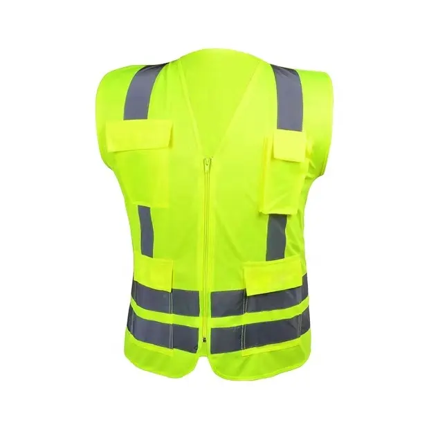 Construcción Ropa reflectante Construcción personalizada Hi Vis Chaleco sin mangas Seguridad vial Ropa DE TRABAJO Trabajo Chaleco DE SEGURIDAD reflectante