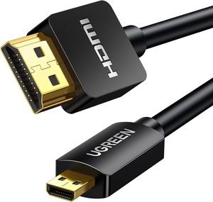 Adaptateur de câble Micro <span class=keywords><strong>HDMI</strong></span> vers <span class=keywords><strong>HDMI</strong></span> UGREEN <span class=keywords><strong>4K</strong></span> 60Hz Ethernet Audio Effet 3D Micro HD vers HD Câble mâle vers mâle pour GoPro <span class=keywords><strong>Sony</strong></span> - Product Image 1