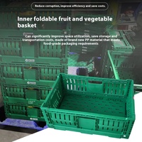 Panier pliable empilable en plastique UGET personnalisé, en maille, en PP, résistant à la pression, pour fruits et légumes, pour aliments