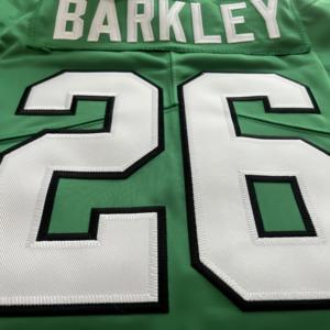 Camiseta de los Philadelphia Eagles para Hombre # 26 Barkley # 33 DeJean # Uniformes de Fútbol Americano 1 Hurts Verde Negro Blanco - Product Image 4