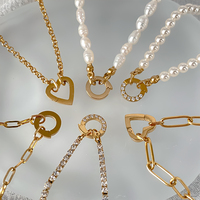 eManco Fermoir Cœur Creux en Or 14K en Acier Inoxydable pour Fabrication de Bijoux DIY