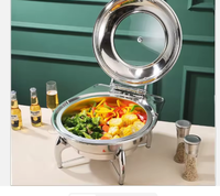 Nouveau design, chauffe-plat hydraulique de haute qualité en acier inoxydable doré pour hôtel, 6 l, usage commercial, facile à nettoyer, pour buffet
