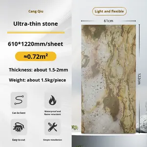 <span class=keywords><strong>Dalle</strong></span> de pierre translucide <span class=keywords><strong>lumineuse</strong></span> ultra-fine avec finition antique pour murs naturels, comptoirs de bar et éclairage - Product Image 5