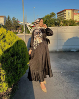 Vêtements ethniques de prière islamique, haut de gamme, arabe noir, Jacquard en Satin, Abaya, Hijab, dubaï, Robe de Ramadan musulmane