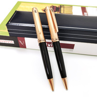 Stylo bille en métal de haute qualité JR3976 pour promotion, gravure CNC, corps plaqué or brossé, logo personnalisable, G2 1,0 mm