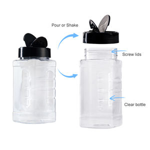 Bocaux à épices <span class=keywords><strong>en</strong></span> plastique avec couvercle noir, flacons à épices <span class=keywords><strong>en</strong></span> plastique, contenants vides pour assaisonnements, pour le stockage d'épices, d'herbes et de poudres - Product Image 5