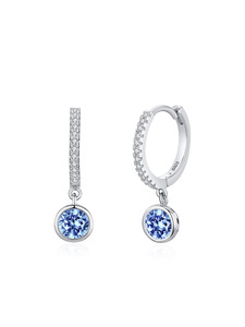 Pendientes y Collar de Plata de Ley S925 con Diamantes Simulados Azules Románticos de Lujo para Mujer (Estilo Europeo y Americano) - Product Image 2