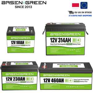 Batería Lifepo4 Basen Green 12v 100ah 230ah 314ah 460ah con Caja IP65, Cargador Gratuito, Celdas Grado A, BMS, Calentamiento y Equilibrio Activo para Barcos - Product Image 1