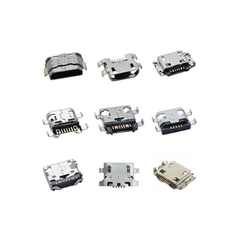 USB Connector Micro 5 Pin DIP USB Connector Female Part B Type Miniature Usb Socket For Cell Phone Charging Pin Connector