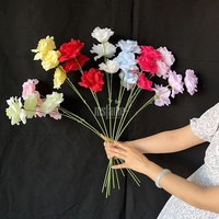 MSFAME Fleurs artificielles populaires en soie à longue tige, roses pour la fête des mères, la Saint-Valentin