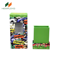 Boîtes à cartouches d'huile en carton avec tiroir coulissant, impression UV personnalisée, boîte en carton pour cartouches d'huile 1g 2g, emballage de cartouches d'huile à l'épreuve des enfants avec fenêtre