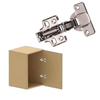 Charnières de porte dissimulées européennes à fermeture amortie réglables pour armoires de cuisine et de chambre à coucher, demi-couverture, sans cadre, avec vis assorties, faciles à installer
