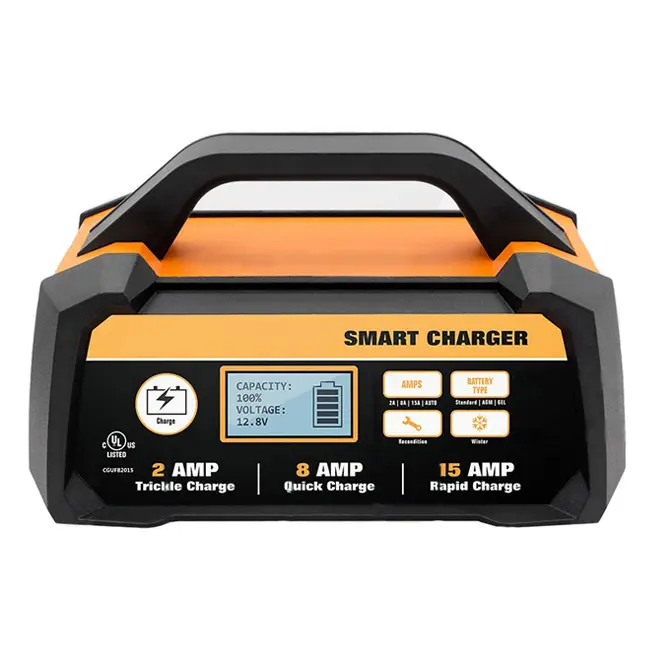 Safety Guaranteed Auto Smart AC 110V 120V DC 12V AGM Lead Acid Battery Charger 2A 8A 15A Repair Battery GEL Charger