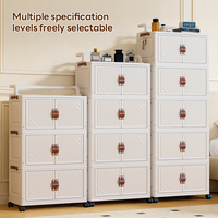 Meuble de rangement moderne à 5 niveaux pour chambre à coucher, installation facile, amovible, empilable, pliable, en plastique