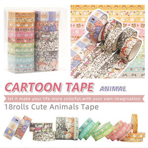 Ensemble de rubans adhésifs de papeterie mignons à motifs de dessins animés, autocollants en acrylique et BOPP pour le journal des enfants, DIY, ruban washi kawaii - Product Image 4