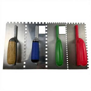 Truelle de plâtrage d'angle industrielle à double couleur avec manche en plastique, lame en acier au carbone de 12 po, poignée ergonomique, caractéristique carrée, outils de maçonnerie - Product Image 6