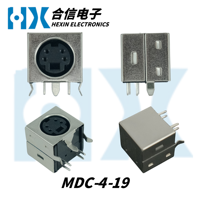 Connecteurs DIN en angle droit HX Factory Direct MDC-4-19 Série MDC, base mini DIN femelle, coque en fer, prise pour clavier