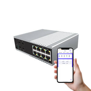 Switch Industrial de Gerenciamento em Nuvem de 12 Portas Suporta Gerenciamento em Nuvem via Web e Aplicativo Móvel com Múltiplas Rotas VLAN Estáticas - Product Image 3