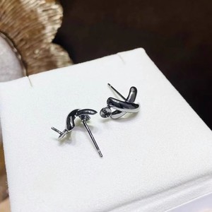22417 Accessoires de bijouterie DIY en argent, plateau vide pour boucles d'oreilles en argent S925 avec perles de 5-8 mm, apprêts de bijouterie tendance, taille 25 mm - Product Image 2
