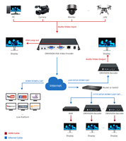 Codificador de Video VGA H.265 H264 HD 1080P60 SRT RTMP RTMPS RTSP, Codificador VGA a IP con Salida VGA en Bucle