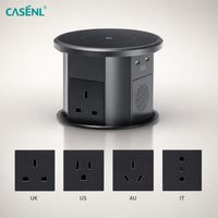 Motorisierte Pop-up-Steckdose für Küchenarbeitsplatten, Smart WiFi 15W Kabelloses Laden 4 AC 2 USB-A 2 Typ-C Konferenztisch