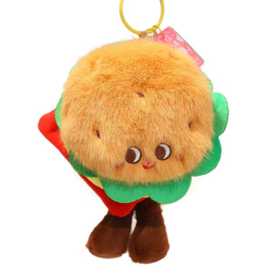Llavero de Peluche con Forma de Comida: <span class=keywords><strong>Hamburguesa</strong></span>, Sandía y Papas Fritas - Regalo Creativo para Mochilas/Llaves, Poliéster, 17 cm, 14+ Años - Product Image 5
