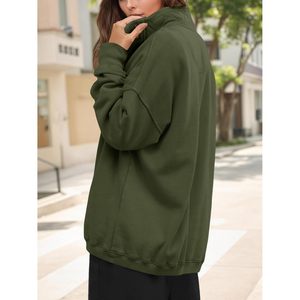 เสื้อสเวตเชิ้ตโอเวอร์ไซส์ผู้หญิง แขนยาว คอปกติดกระดุม ผ้าฟลีซ สวมใส่สบายๆ สำหรับฤดูใบไม้ร่วง - Product Image 3