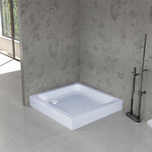 MATCH WELL Bac <span class=keywords><strong>de</strong></span> <span class=keywords><strong>douche</strong></span> moderne en acrylique <span class=keywords><strong>de</strong></span> style européen avec <span class=keywords><strong>pieds</strong></span> <span class=keywords><strong>de</strong></span> support en acier inoxydable, drain d'angle, installation facile - Product Image 6