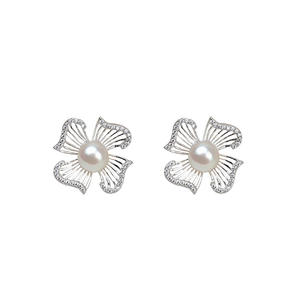 Aretes de Plata S925 Wenchi, Agujas Pequeñas para Mujer, Perlas de 8-10 mm, Accesorios de Joyería DIY, Piedras Semipreciosas Vintage Personalizadas - Product Image 5