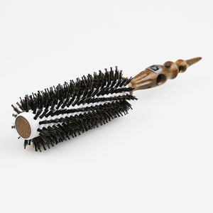 Brosse à cheveux ronde en nylon et poils de sanglier pour coiffeurs, salon de coiffure, brosse à cheveux pour la beauté et le coiffage, en bois, 3 tailles - Product Image 2