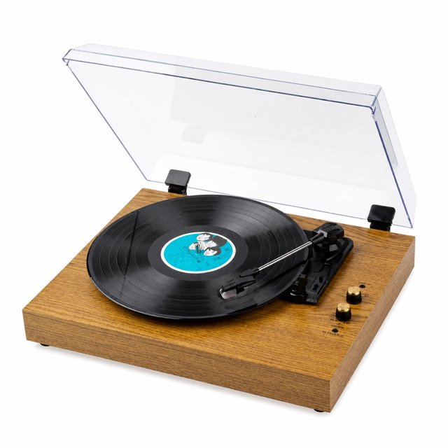 High Quality Retro Turntable Vinyl Record Player with Bluetooth 33/45/78 RPM 3-Speed LP Player Wooden Phonograph for Music Gift